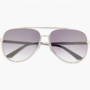 Quay HIGH KEY 64mm Gradient Aviator Unisex Sunglasses $105 MSRP
